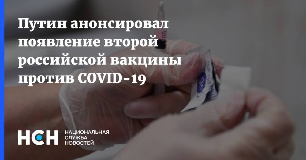 Путин анонсировал появление второй российской вакцины против COVID-19