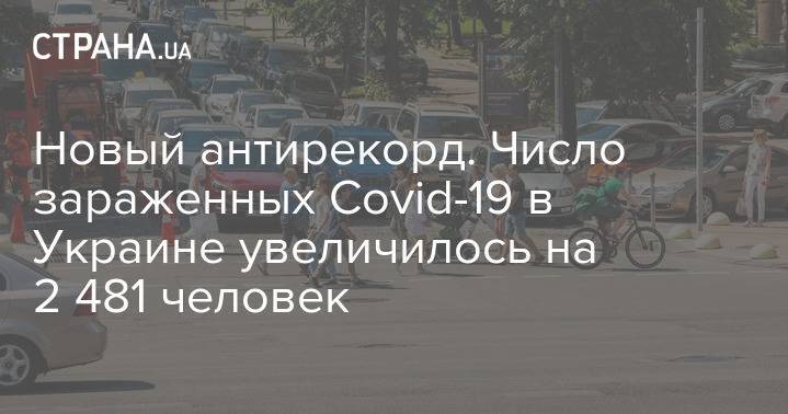 Новый антирекорд. Число зараженных Covid-19 в Украине увеличилось на 2 481 человек