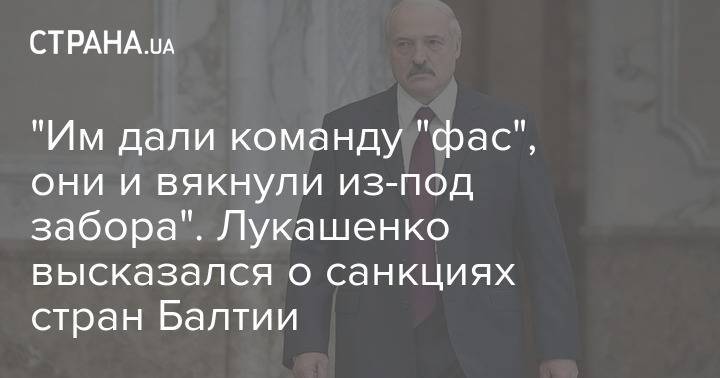 "Им дали команду "фас", они и вякнули из-под забора". Лукашенко высказался о санкциях стран Балтии