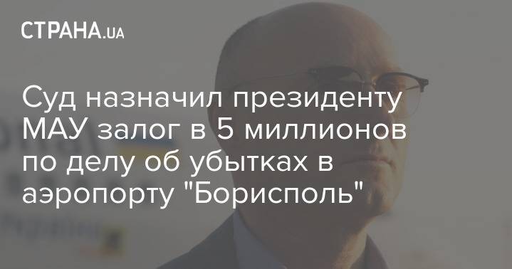 Суд назначил президенту МАУ залог в 5 миллионов по делу об убытках в аэропорту "Борисполь"