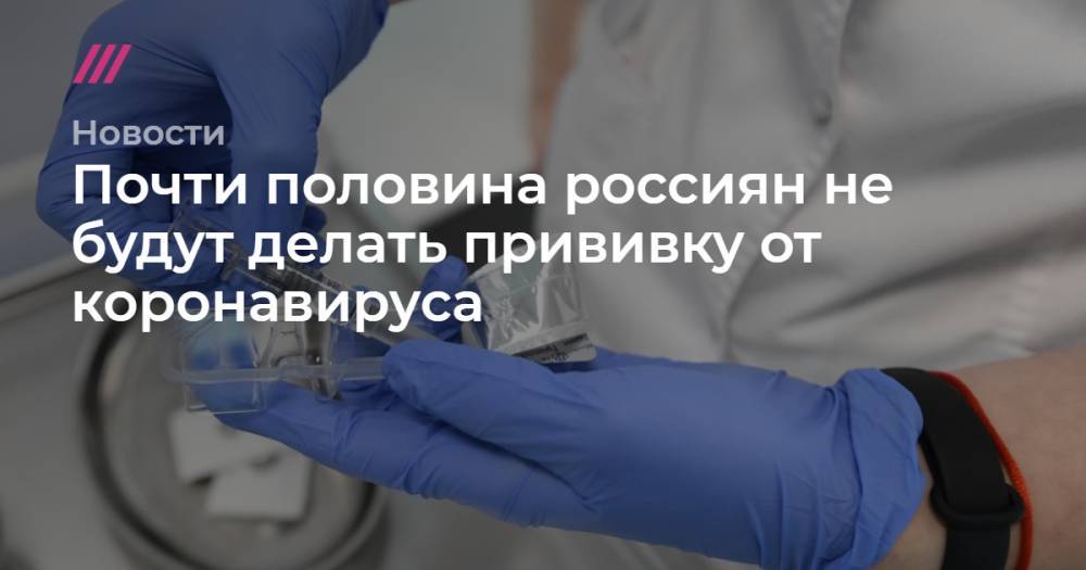 Почти половина россиян не будут делать прививку от коронавируса