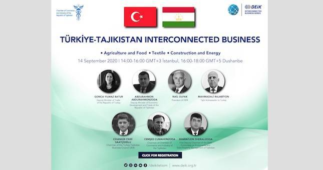 Деловые круги Таджикистана и Турции обсудят бизнес-возможности онлайн