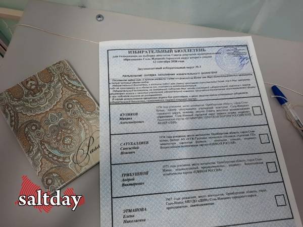 Предварительные итоги выборов Совета депутатов Соль-Илецкого городского округа