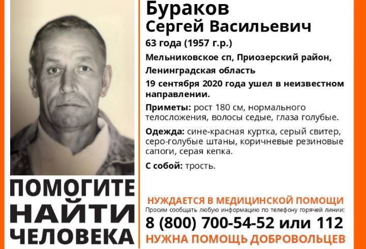 В Ленобласти ищут 63-летнего жителя Приозерского района
