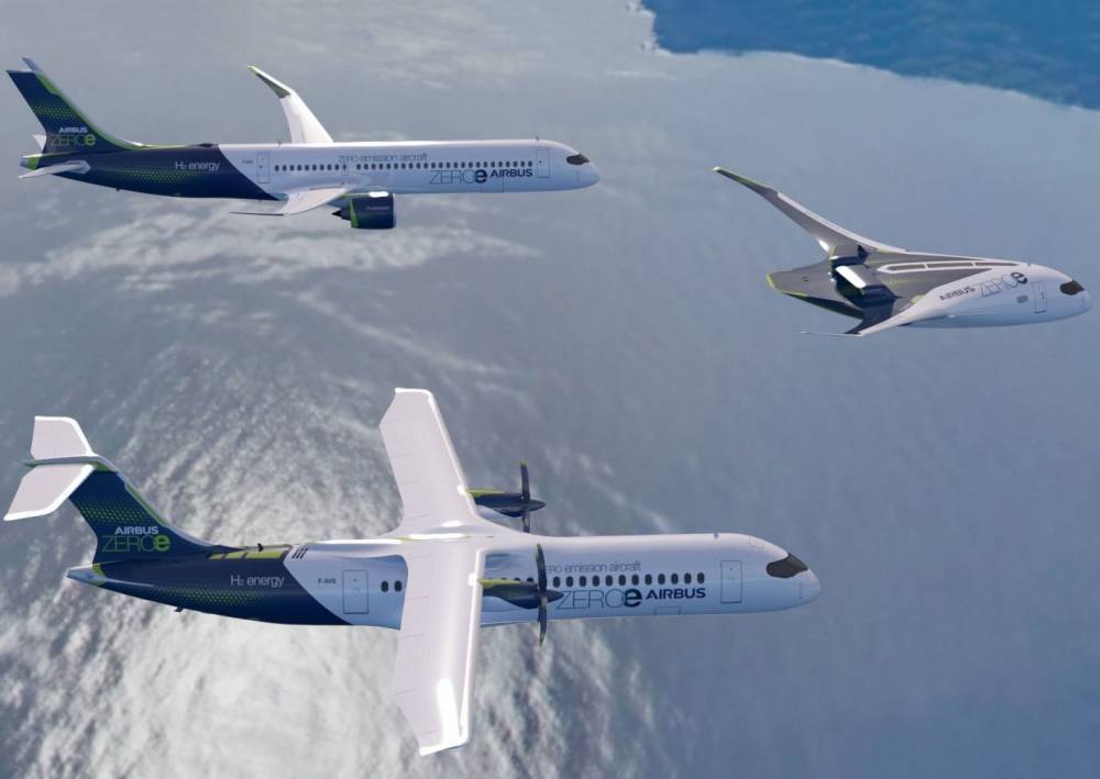 Airbus показала концепты трёх самолётов на водородном топливе и планирует запустить коммерческие версии к 2035 году