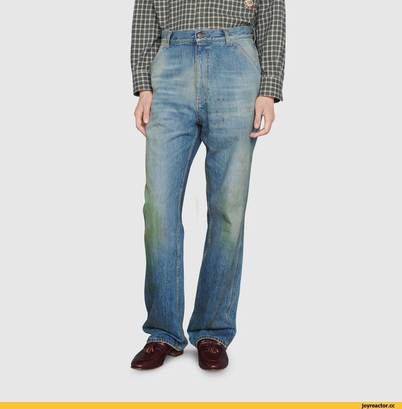 Gucci выпустил мужские джинсы с пятнами от травы ценой 600 фунтов