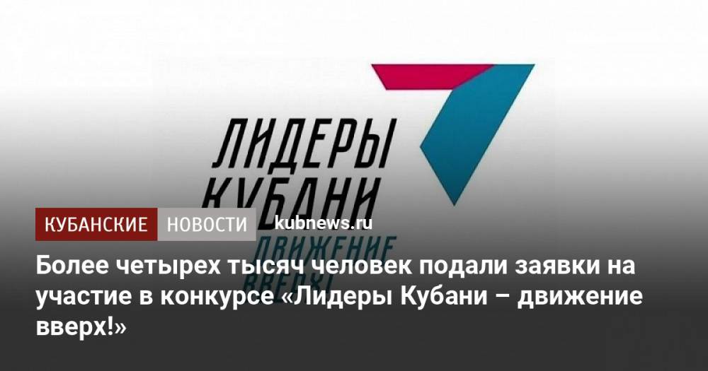 Более четырех тысяч человек подали заявки на участие в конкурсе «Лидеры Кубани – движение вверх!»