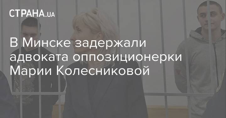 В Минске задержали адвоката оппозиционерки Марии Колесниковой