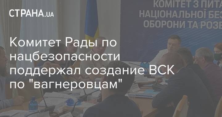 Комитет Рады по нацбезопасности поддержал создание ВСК по "вагнеровцам"