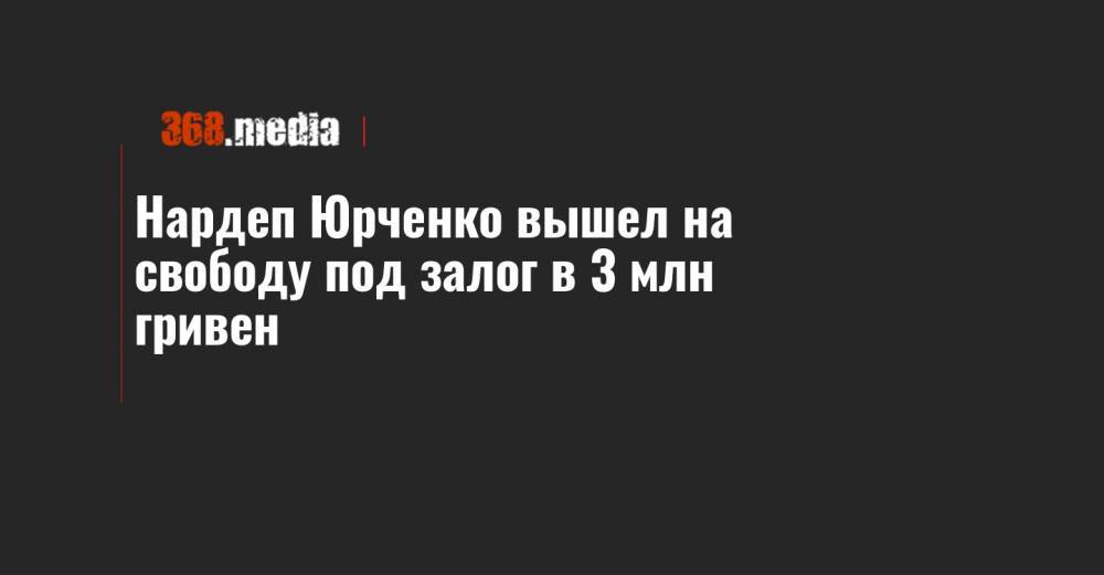 Нардеп Юрченко вышел на свободу под залог в 3 млн гривен