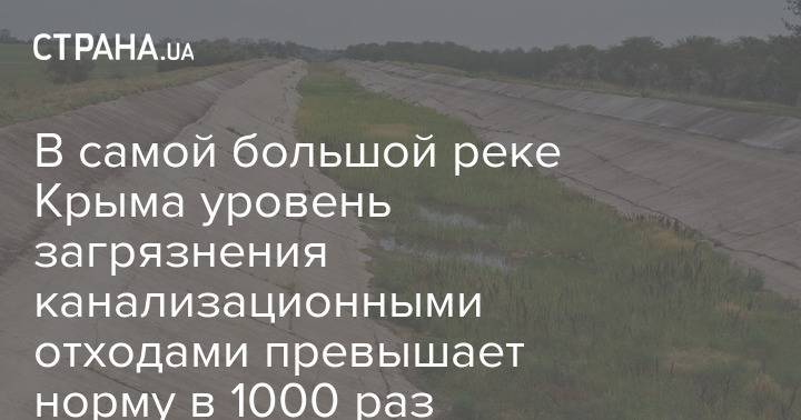 В самой большой реке Крыма уровень загрязнения канализационными отходами превышает норму в 1000 раз