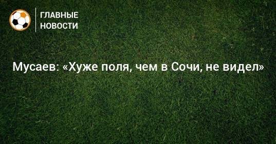 Мусаев: «Хуже поля, чем в Сочи, не видел»