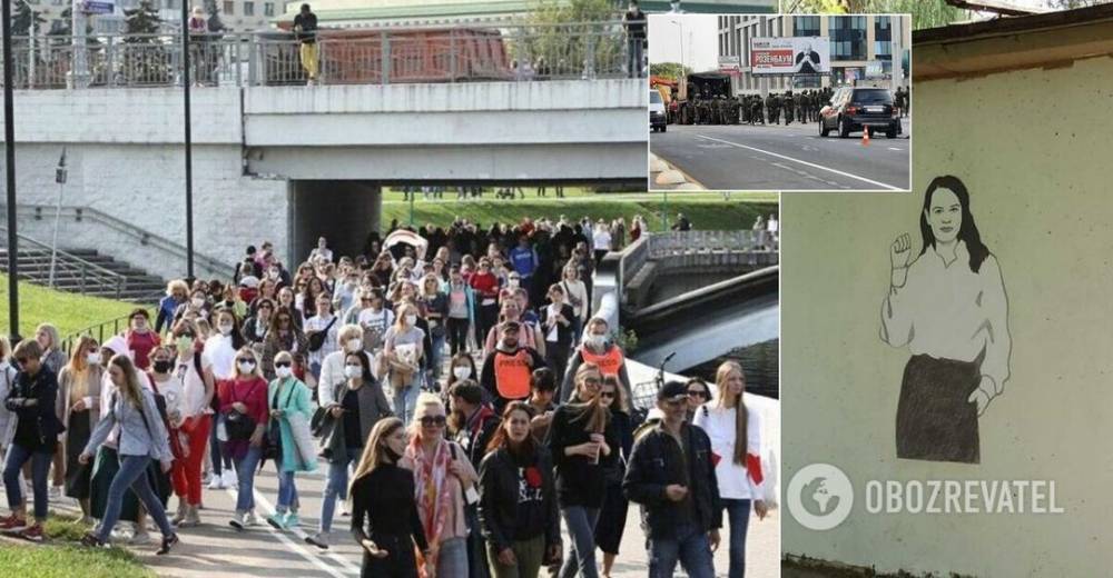 Протесты в Беларуси: люди вышли на Народную инаугурацию, в Минск стянули силовиков. Фото и видео