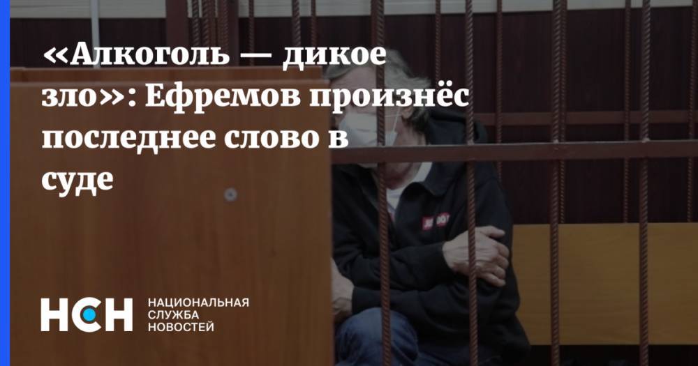 «Алкоголь — дикое зло»: Ефремов произнёс последнее слово в суде