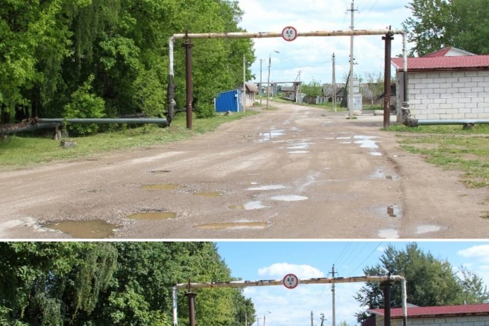 Две «Улицы Победы» отремонтировали в Порховском районе