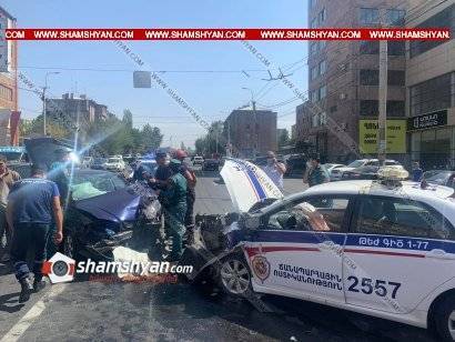 Крупное ДТП в Ереване: Среди участников аварии полицейский автомобиль