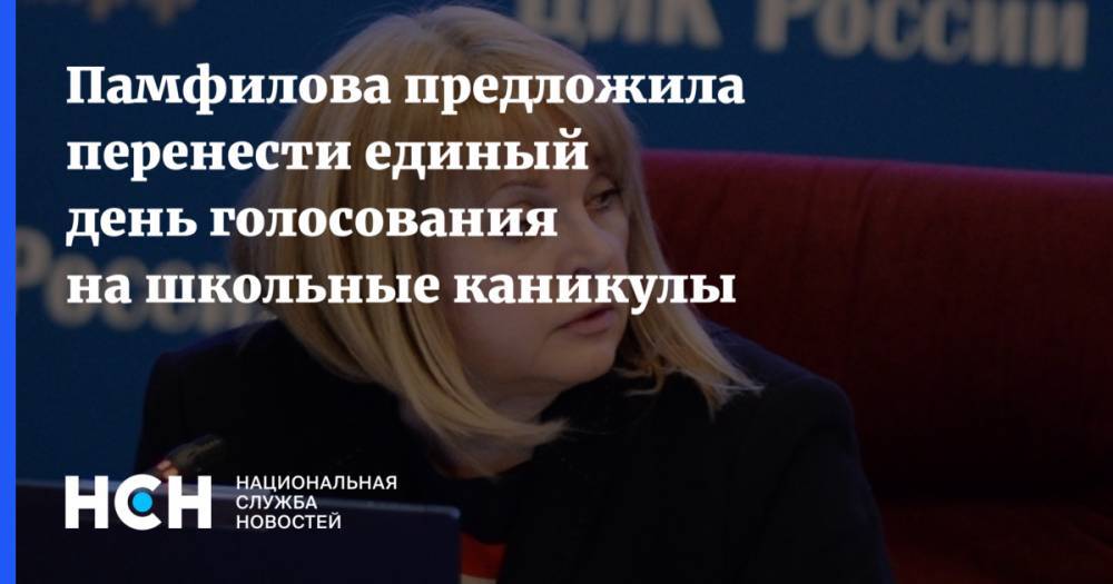 Памфилова предложила перенести единый день голосования на школьные каникулы