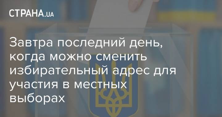 Завтра последний день, когда можно сменить избирательный адрес для участия в местных выборах