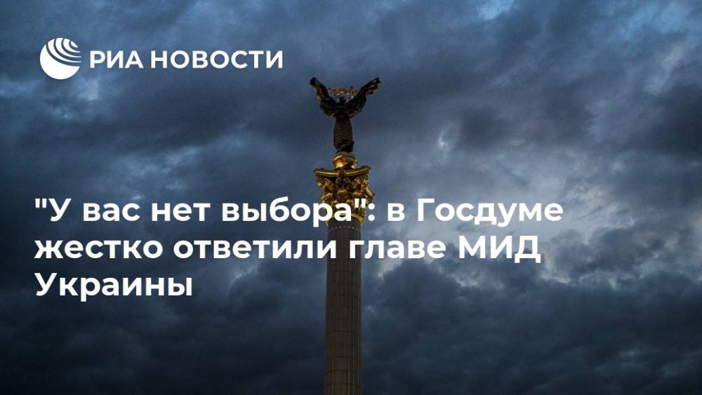 "У вас нет выбора": в Госдуме жестко ответили главе МИД Украины