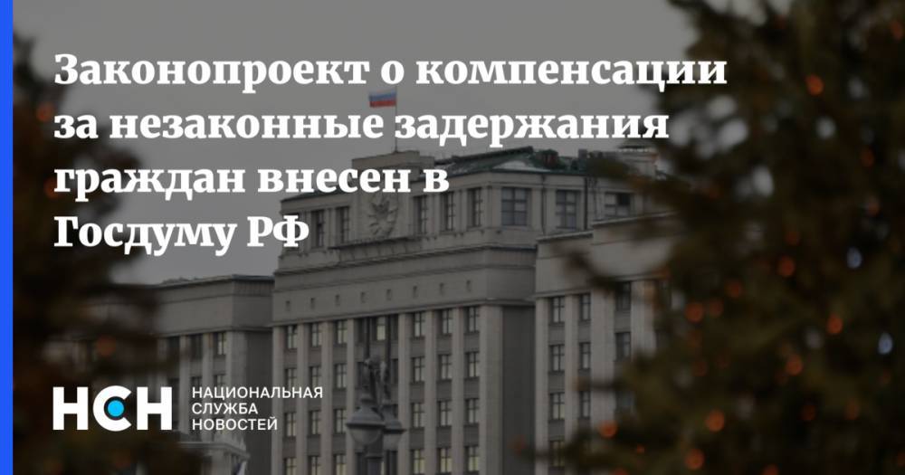 Законопроект о компенсации за незаконные задержания граждан внесен в Госдуму РФ