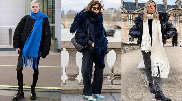 20 стильных примеров, как носить шарф зимой