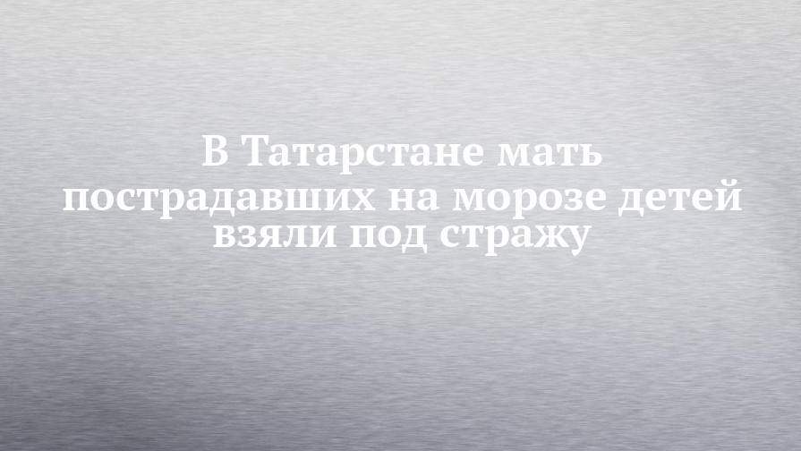В Татарстане мать пострадавших на морозе детей взяли под стражу