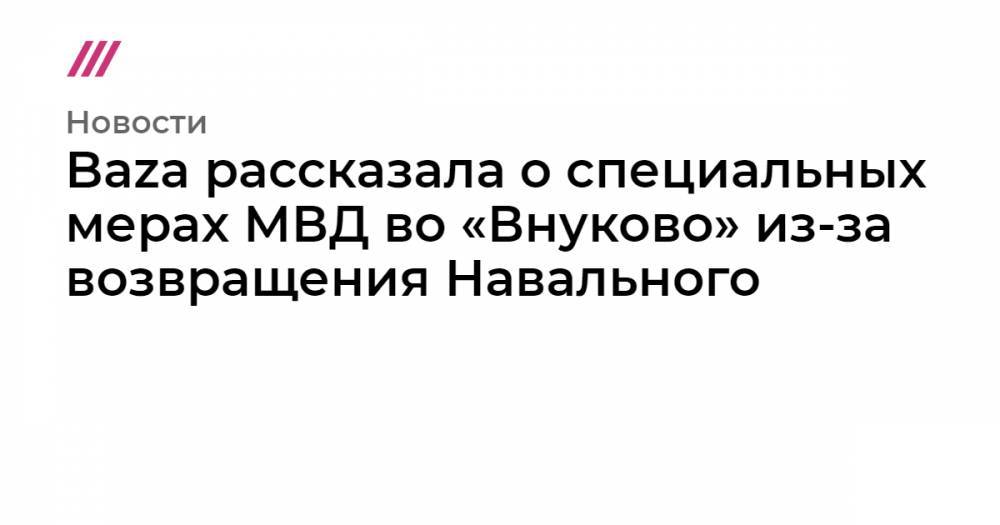 Baza рассказала о специальных мерах МВД во «Внуково» из-за возвращения Навального