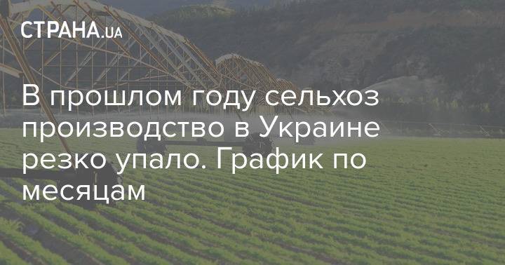 В прошлом году сельхоз производство в Украине резко упало. График по месяцам