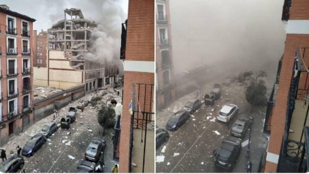 Возможной причиной мощного взрыва в Мадриде могла стать утечка газа