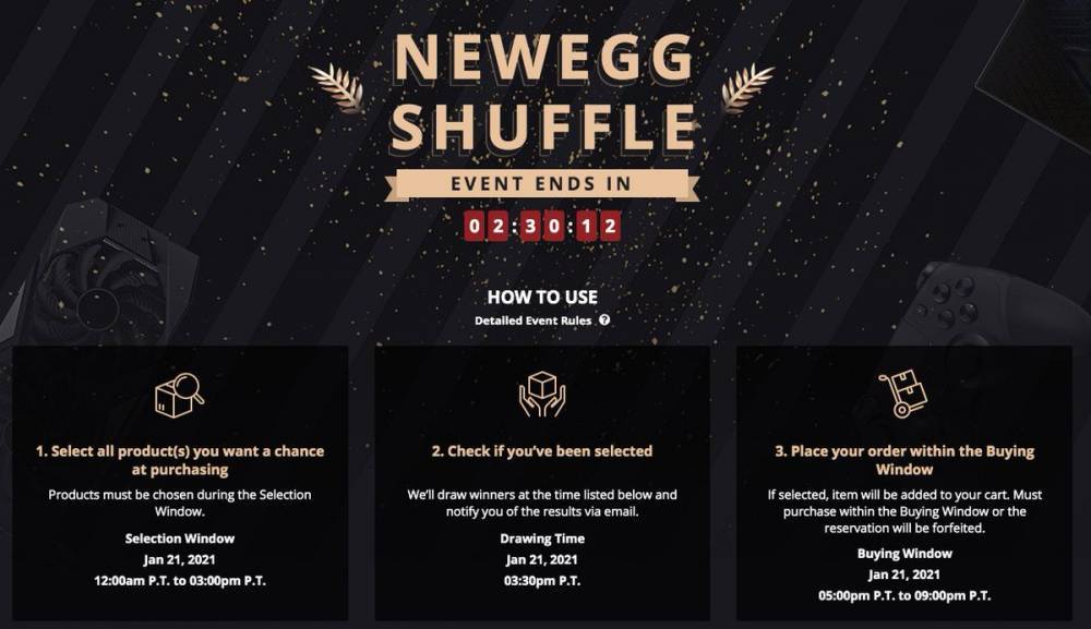Лотерея Newegg Shuffle планирует помочь с покупками консолей и видеокарт