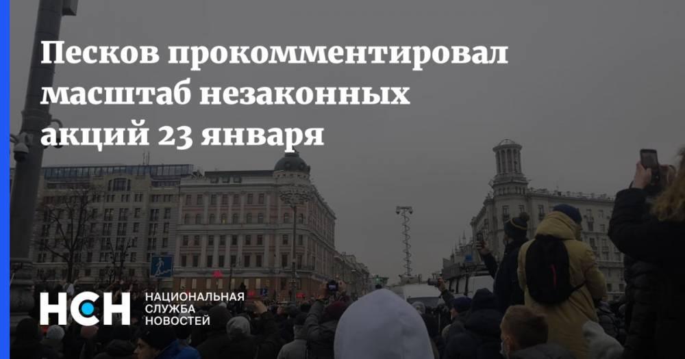 Песков прокомментировал масштаб незаконных акций 23 января