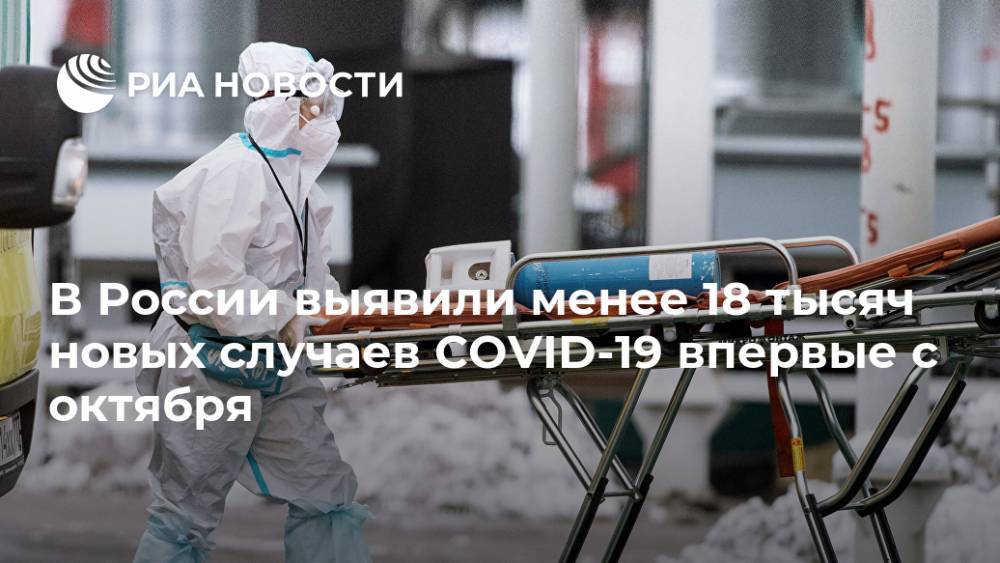 В России выявили менее 18 тысяч новых случаев COVID-19 впервые с октября