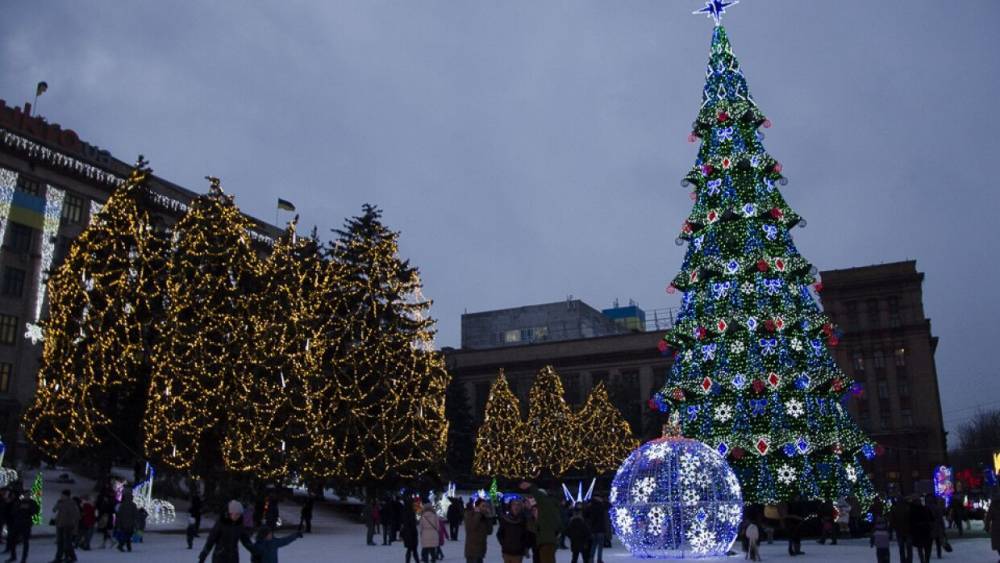 Жители Киева встречали Новый год по московскому времени