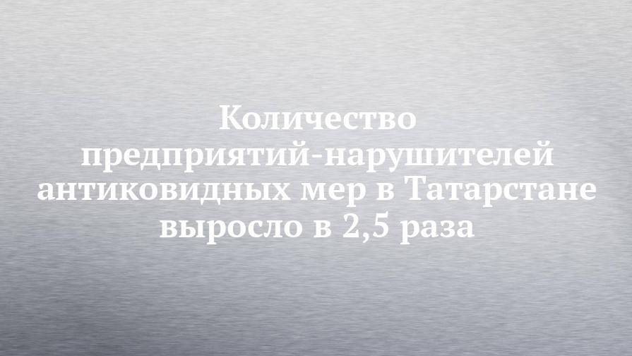 Количество предприятий-нарушителей антиковидных мер в Татарстане выросло в 2,5 раза