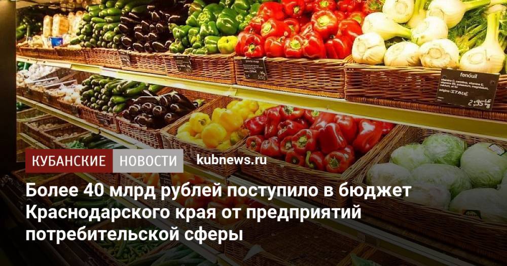Более 40 млрд рублей поступило в бюджет Краснодарского края от предприятий потребительской сферы