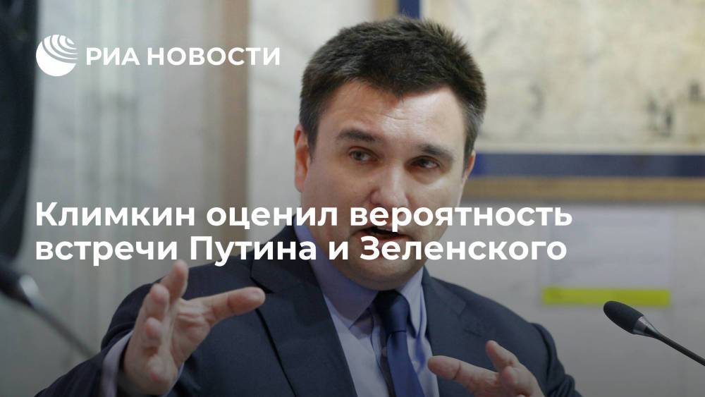 Экс-глава МИД Украины Климкин считает пока маловероятной встречу Путина и Зеленского