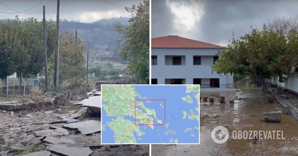 Наводнение в Греции - остров Эвбея: вода затопила регионы страны - фото и видео
