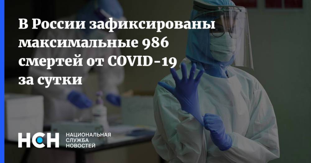В России зафиксированы максимальные 986 смертей от COVID-19 за сутки