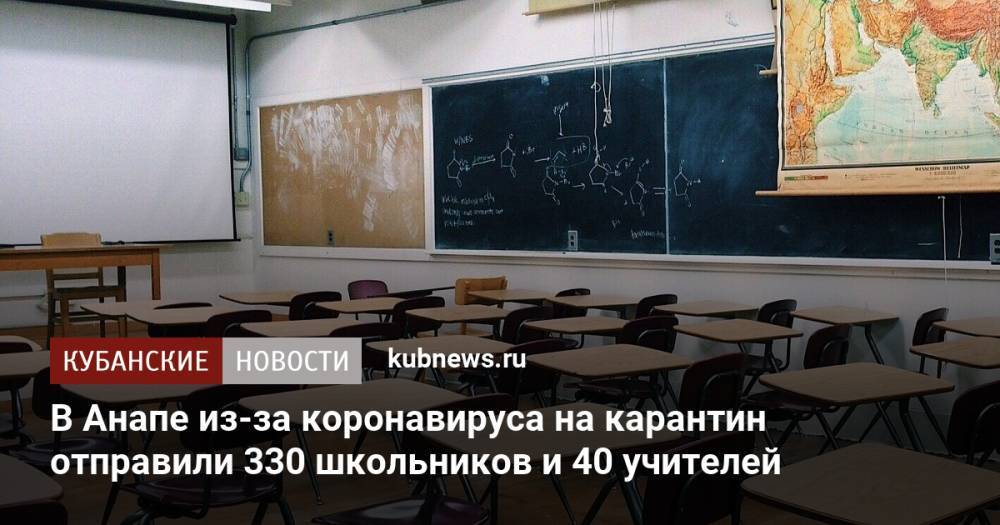 В Анапе из-за коронавируса на карантин отправили 330 школьников и 40 учителей