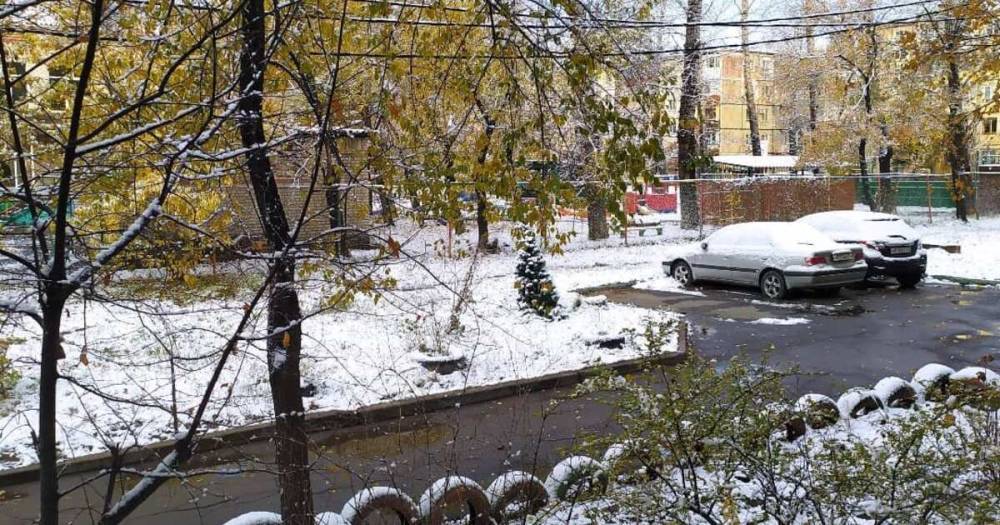 Первый снег выпал в Хабаровске