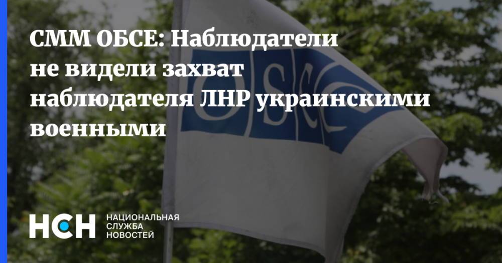 СММ ОБСЕ: Наблюдатели не видели захват наблюдателя ЛНР украинскими военными