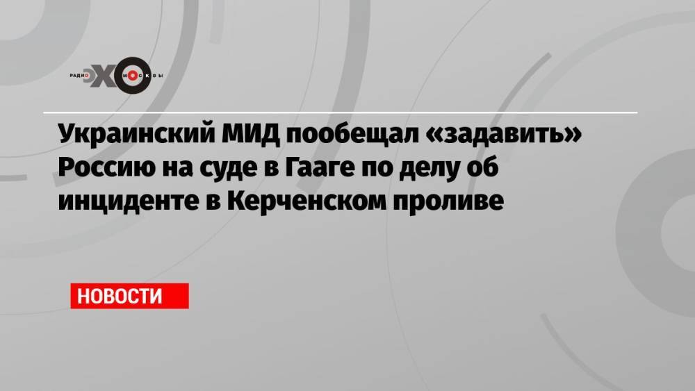 Украинский МИД пообещал «задавить» Россию на суде в Гааге по делу об инциденте в Керченском проливе