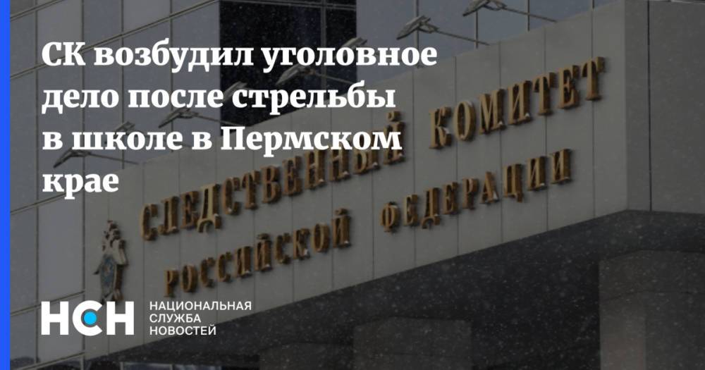 СК возбудил уголовное дело после стрельбы в школе в Пермском крае