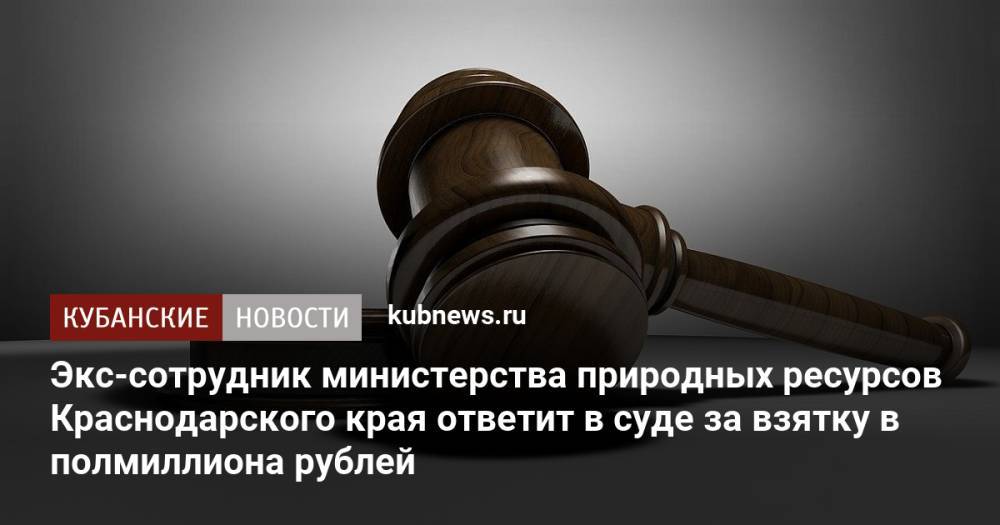 Экс-сотрудник министерства природных ресурсов Краснодарского края ответит в суде за взятку в полмиллиона рублей