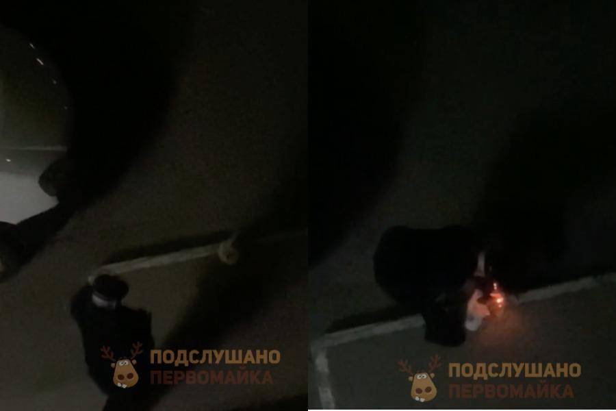 В Новосибирске мужчина со свечой проводит странные обряды под окнами домов