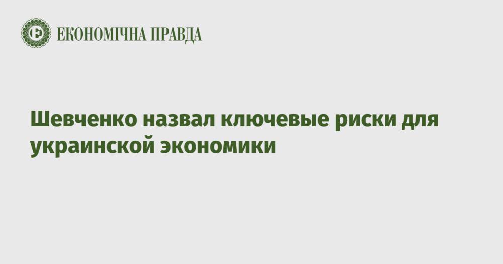 Шевченко назвал ключевые риски для украинской экономики