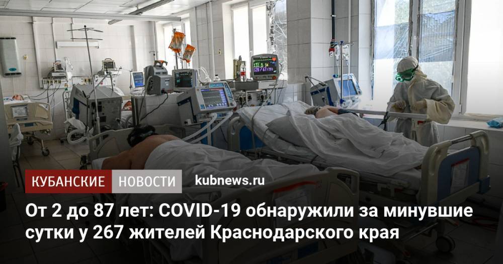 От 2 до 87 лет: COVID-19 обнаружили за минувшие сутки у 267 жителей Краснодарского края