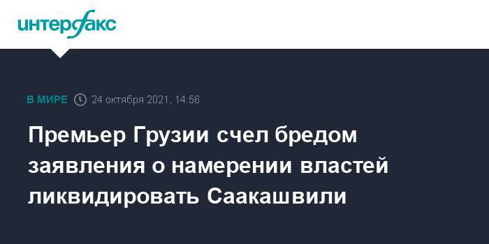 Премьер Грузии счел провокацией заявления о намерении властей ликвидировать Саакашвили