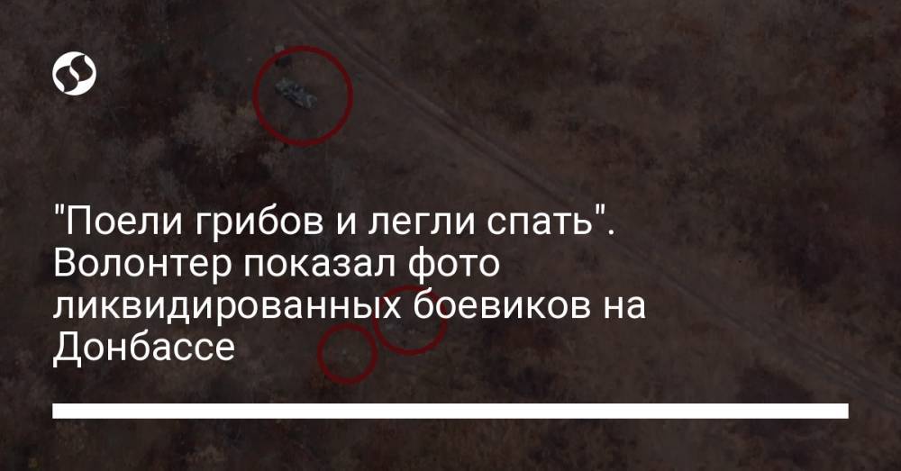 "Поели грибов и легли спать". Волонтер показал фото ликвидированных боевиков на Донбассе