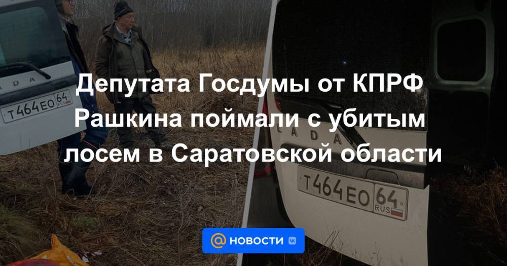 Депутата Госдумы от КПРФ Рашкина поймали с убитым лосем в Саратовской области